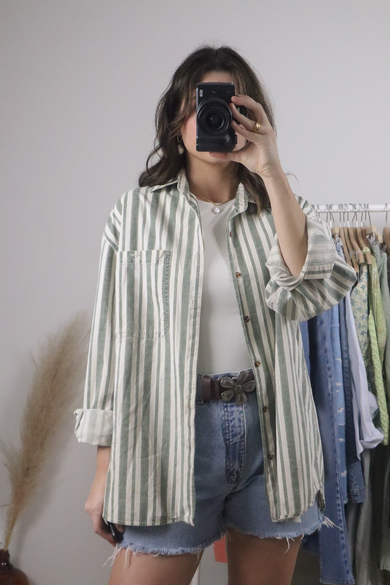 Vintage x Cotton Striped Button Down (L)