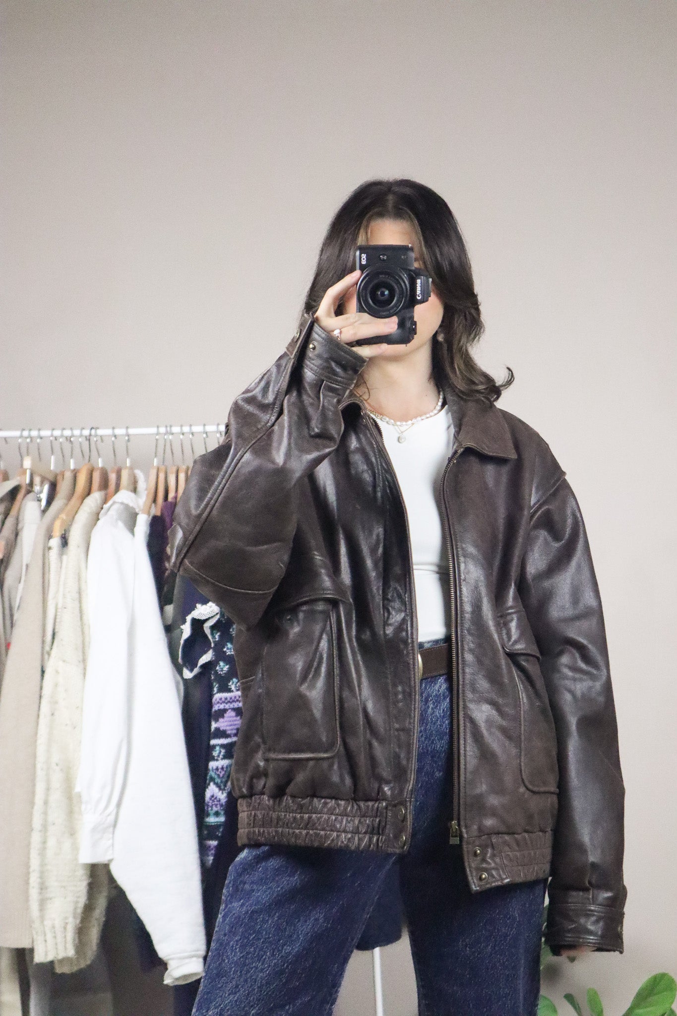 Vintage x Leather Bomber (L/XL)