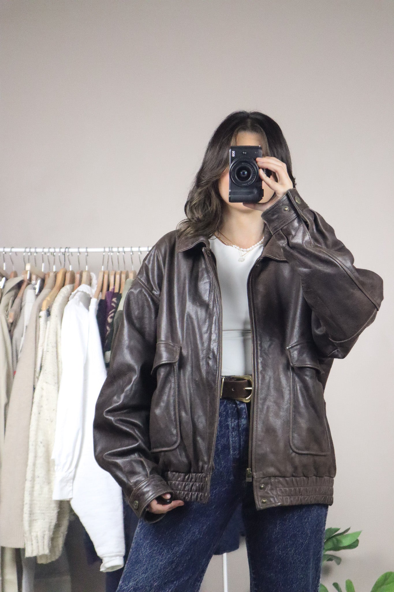 Vintage x Leather Bomber (L/XL)