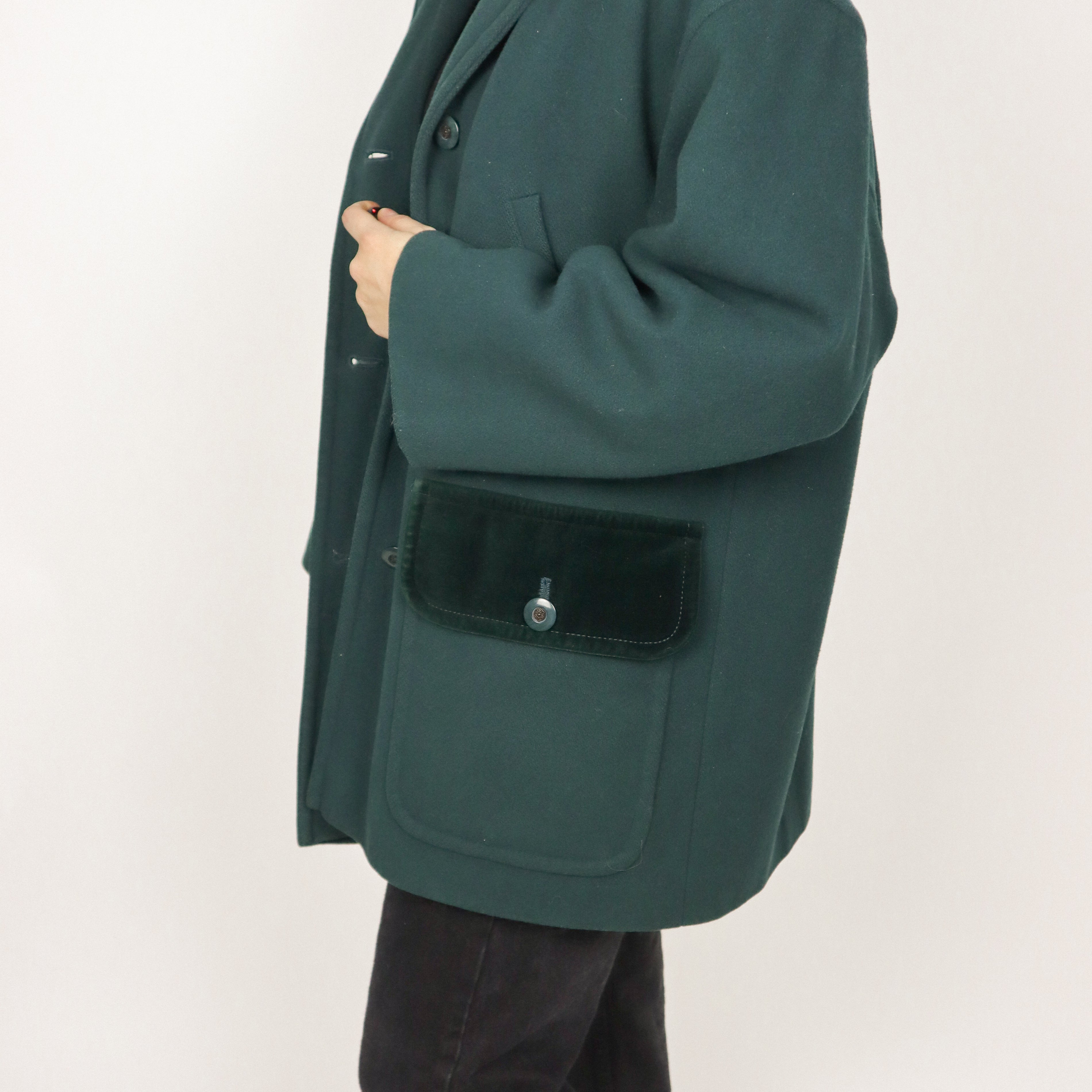 Vintage x Wool & Velvet Coat (M)