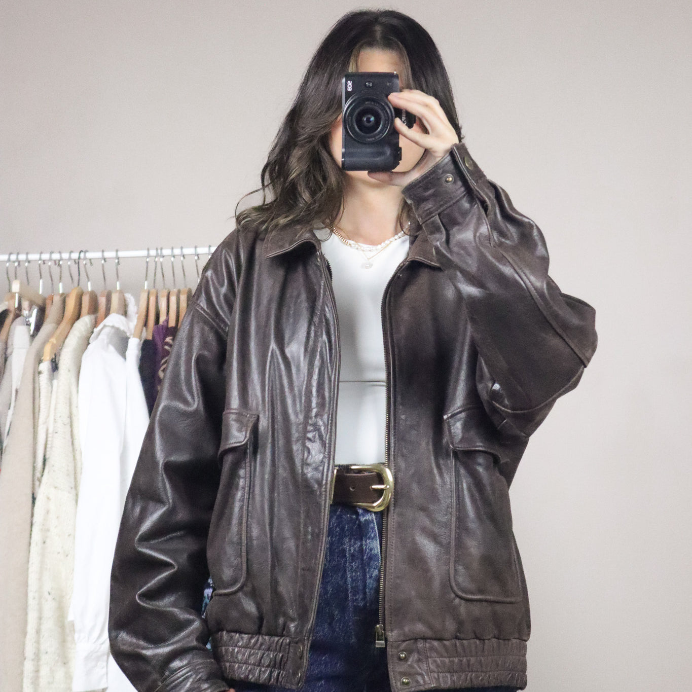Vintage x Leather Bomber (L/XL)
