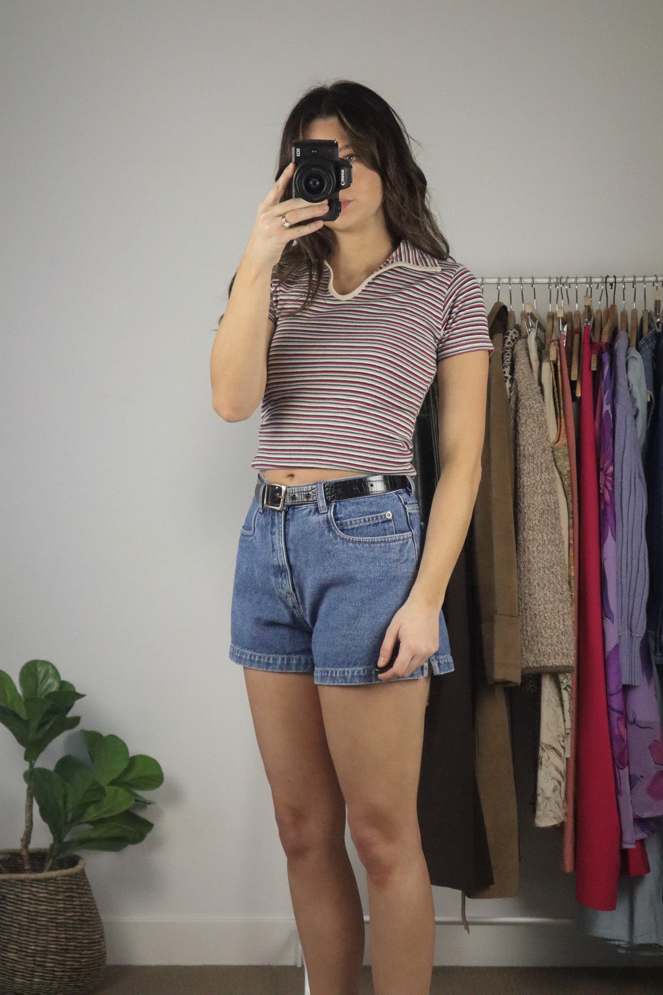 Made in Italy x Vintage x Striped Collar T-Shirt (XS/S)
