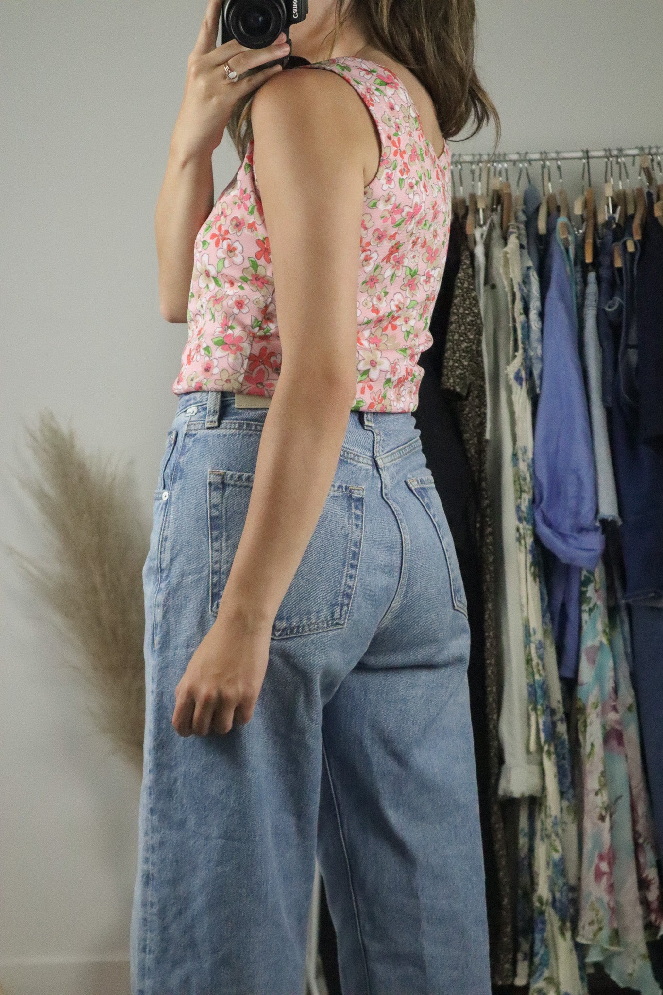 Made in Canada x Vintage x Floral Mesh Tank (S)