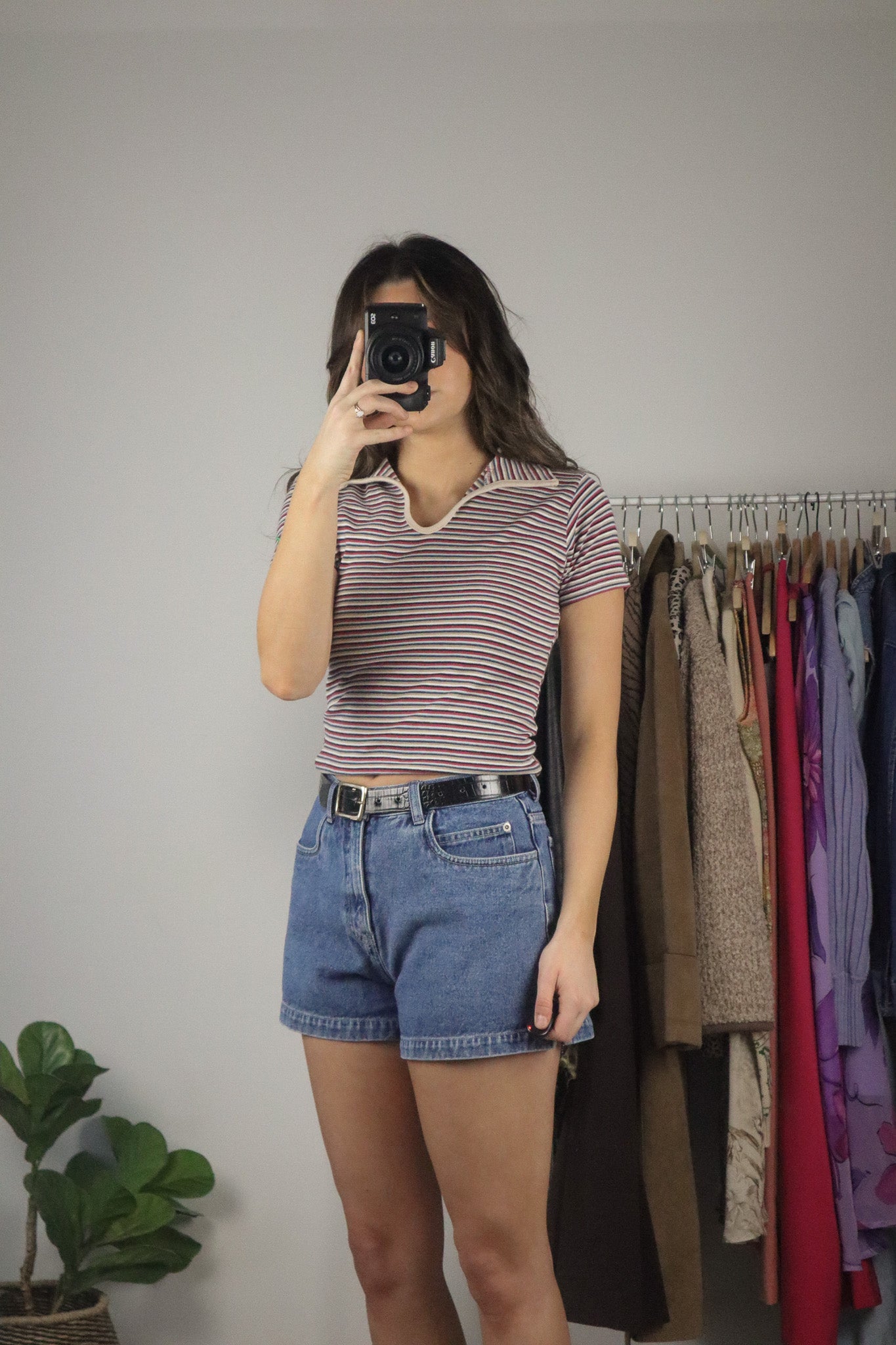 Made in Italy x Vintage x Striped Collar T-Shirt (XS/S)