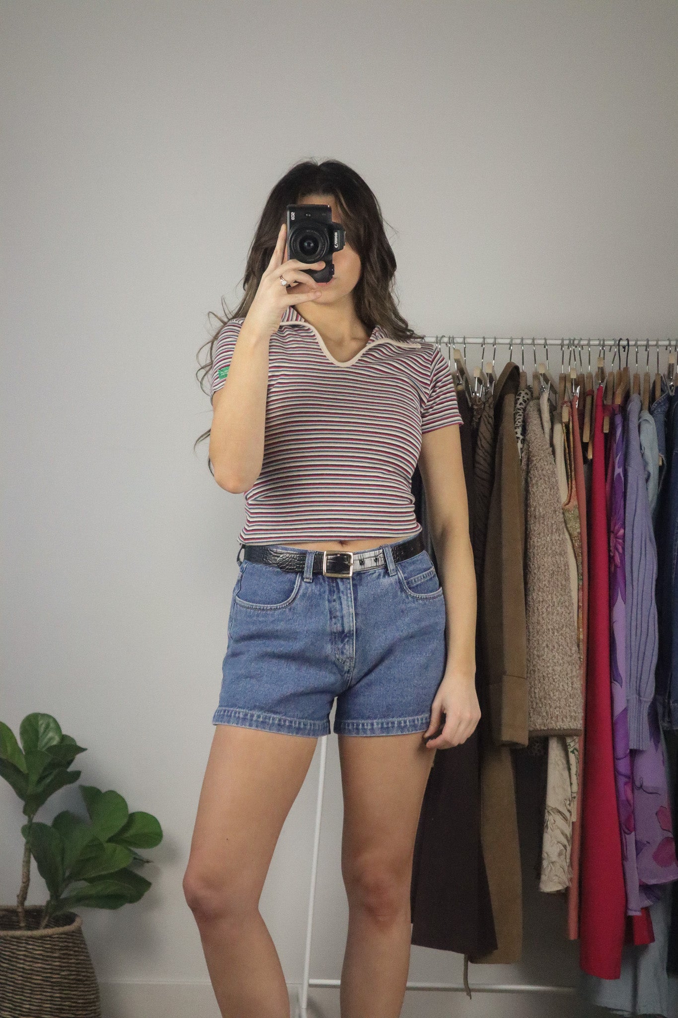 Made in Italy x Vintage x Striped Collar T-Shirt (XS/S)