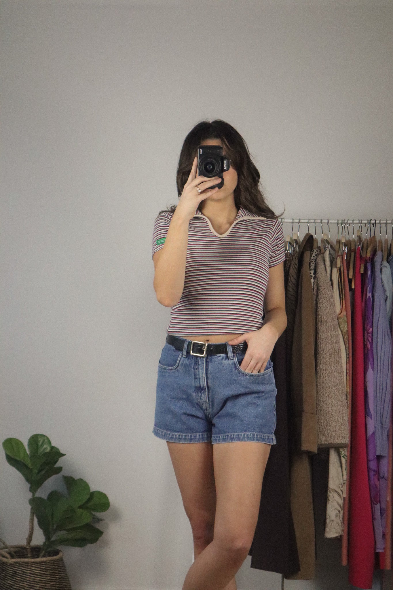 Made in Italy x Vintage x Striped Collar T-Shirt (XS/S)