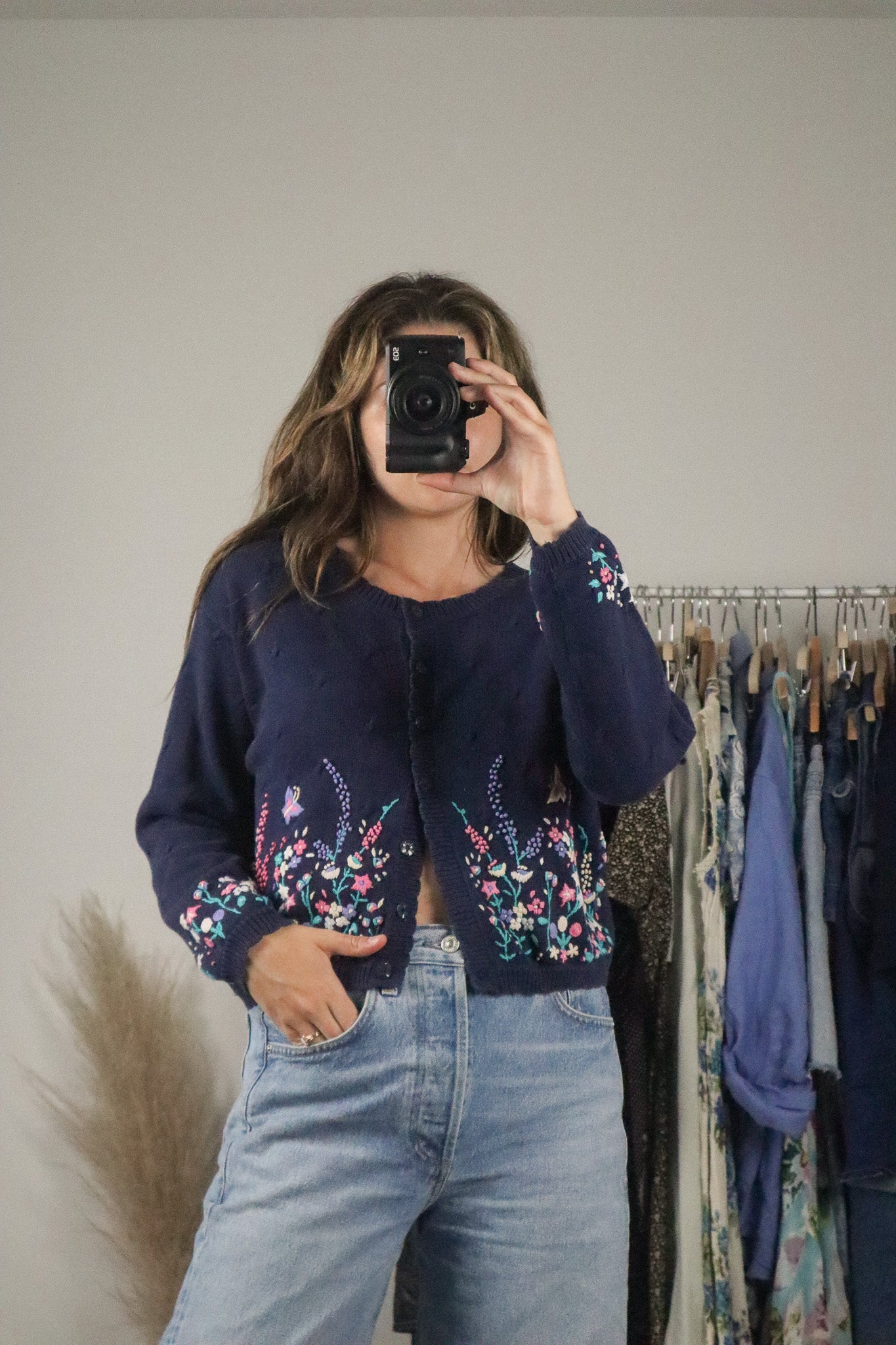 Vintage x Floral Embroidered Cardi (S)