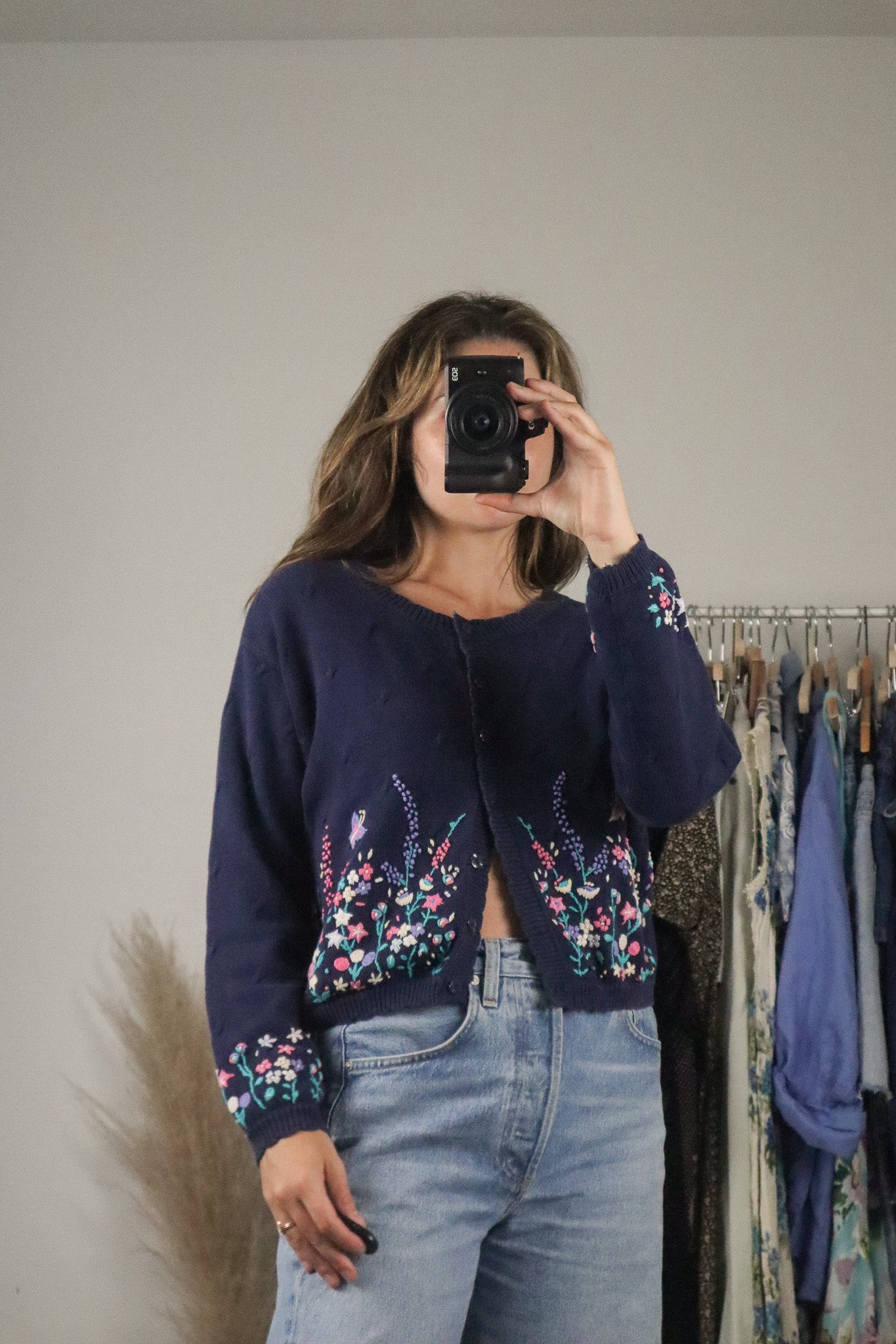 Vintage x Floral Embroidered Cardi (S)