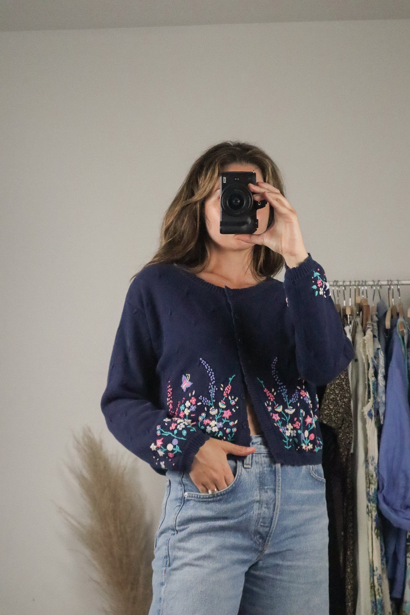 Vintage x Floral Embroidered Cardi (S)