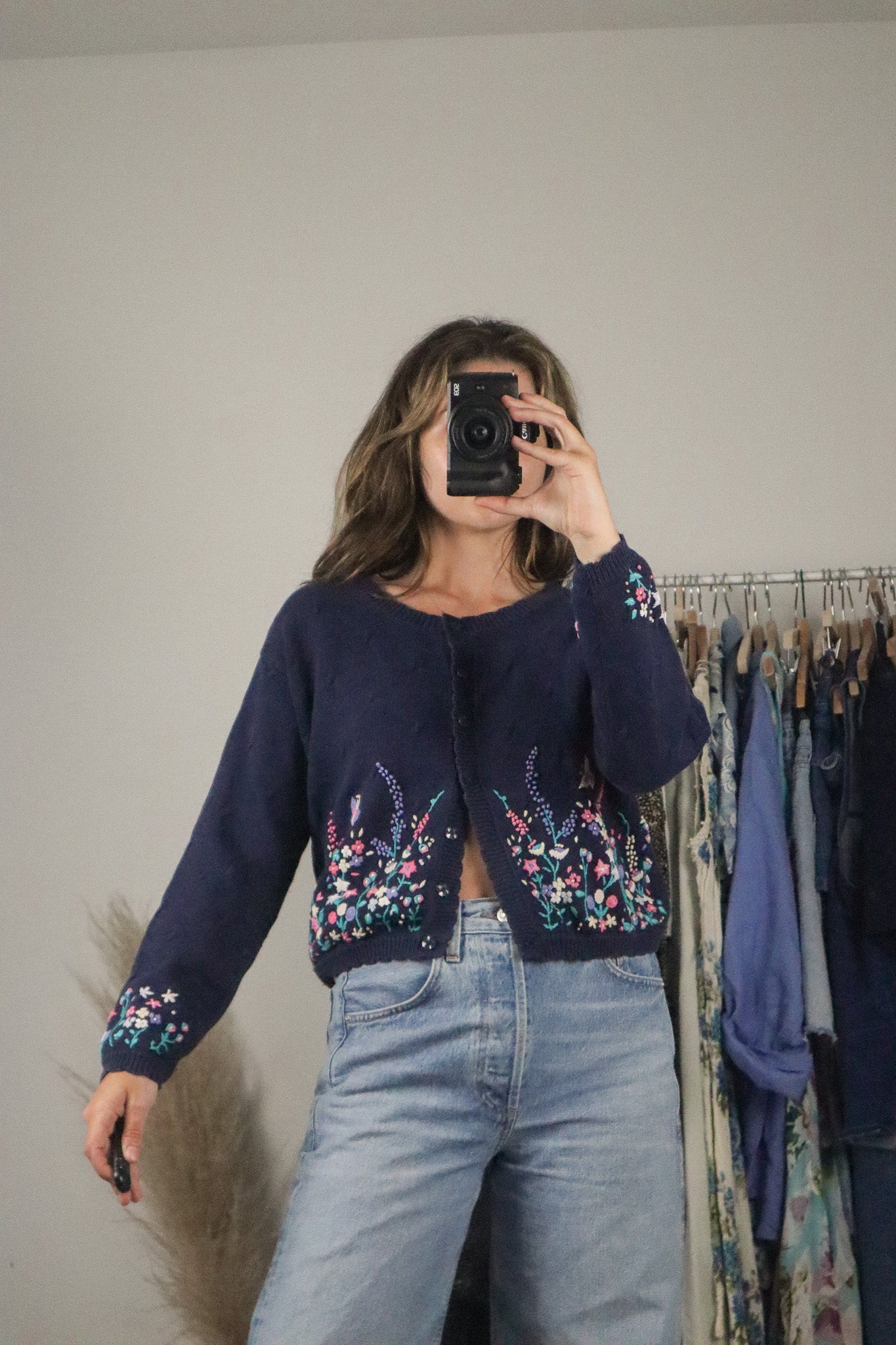 Vintage x Floral Embroidered Cardi (S)