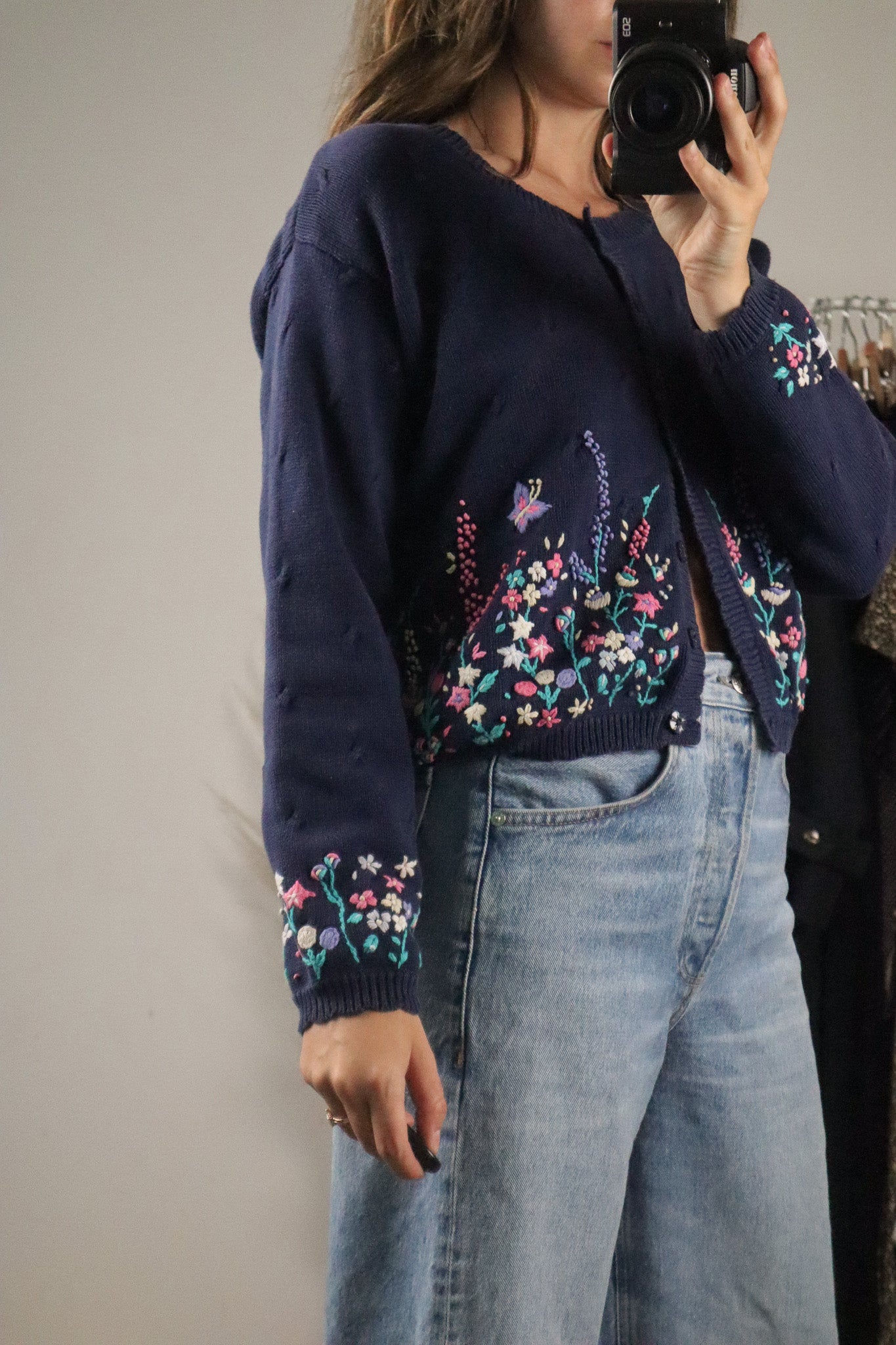 Vintage x Floral Embroidered Cardi (S)