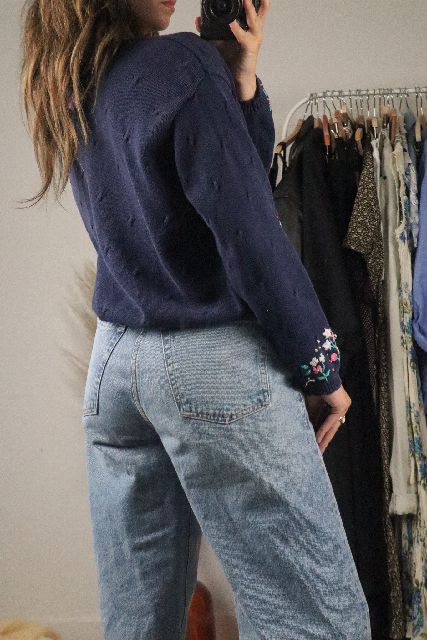 Vintage x Floral Embroidered Cardi (S)