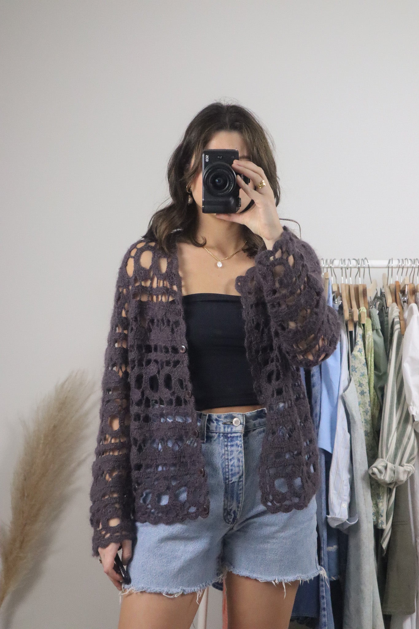 Vintage x Handmade Wool Crochet Tie Cardigan (M/L)