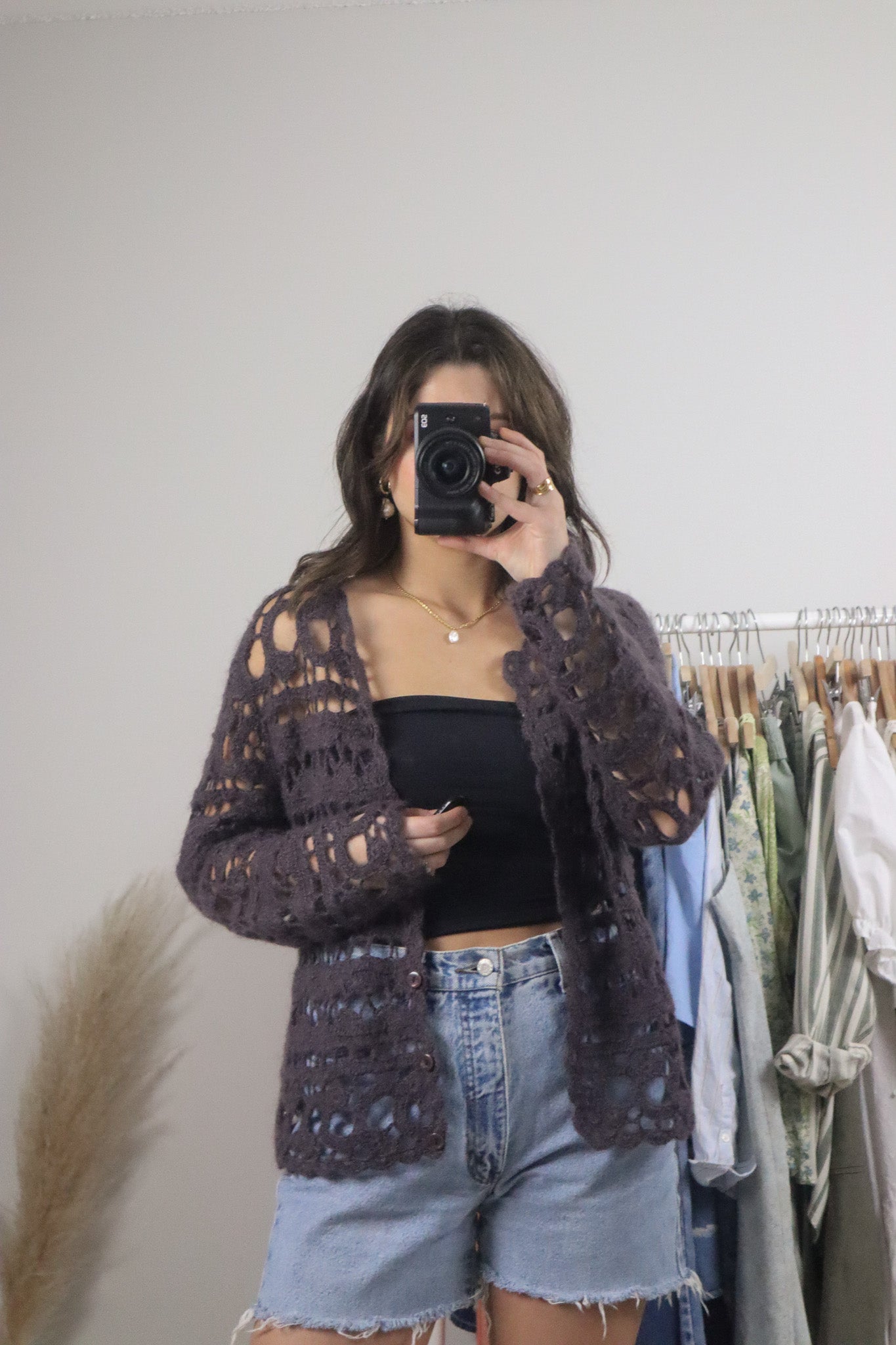 Vintage x Handmade Wool Crochet Tie Cardigan (M/L)