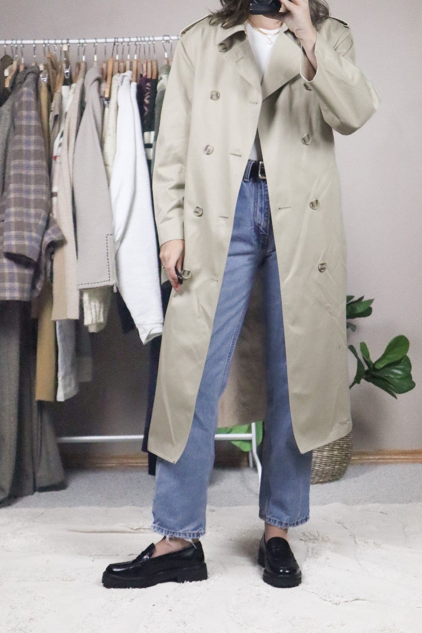 Made in Korea x Vintage x Trench Coat (S-M)