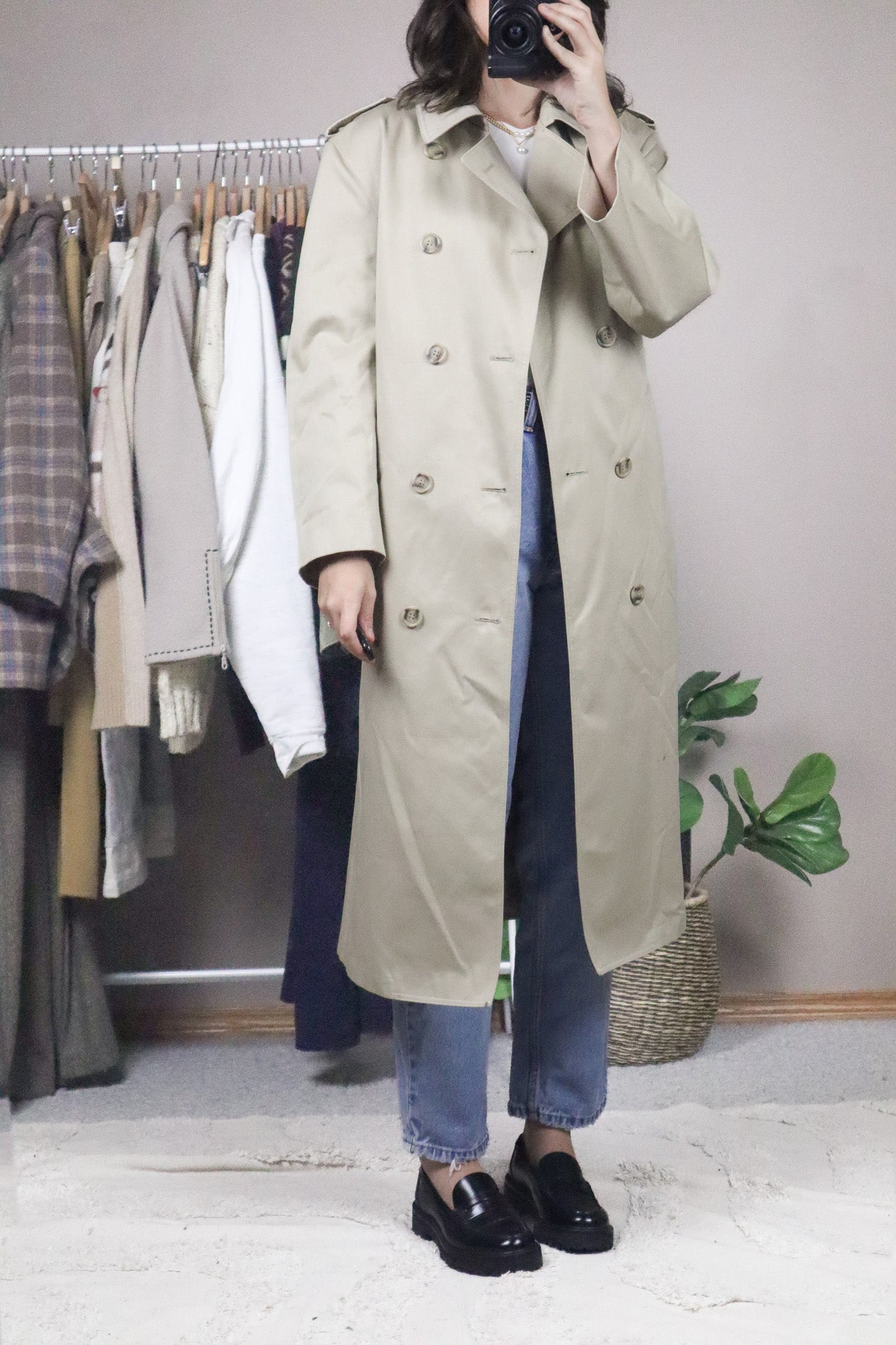 Made in Korea x Vintage x Trench Coat (S-M)