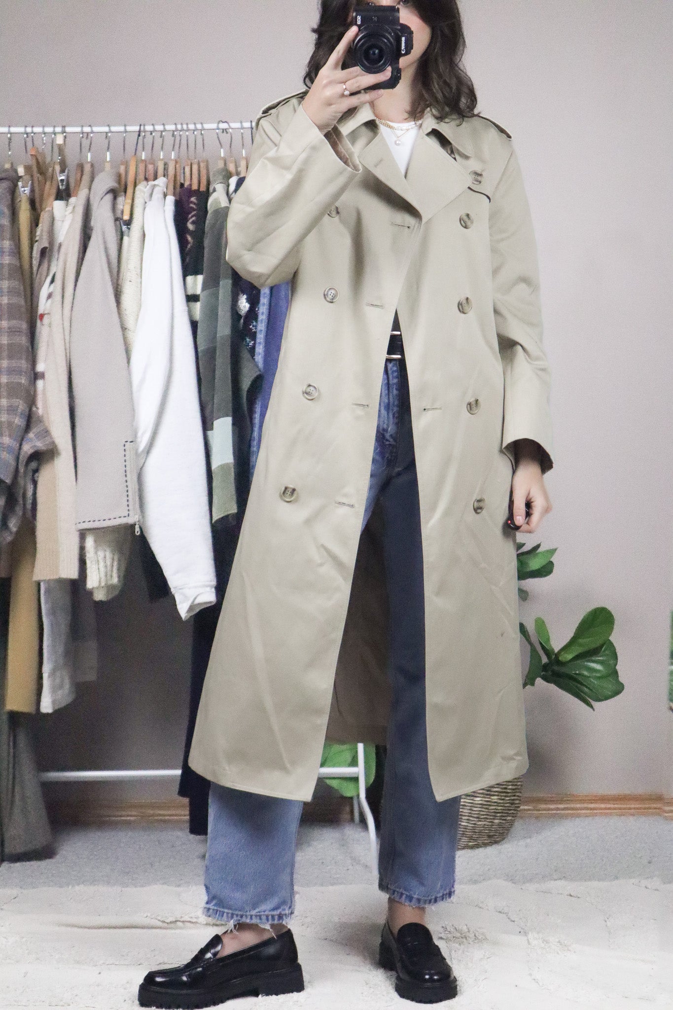 Made in Korea x Vintage x Trench Coat (S-M)