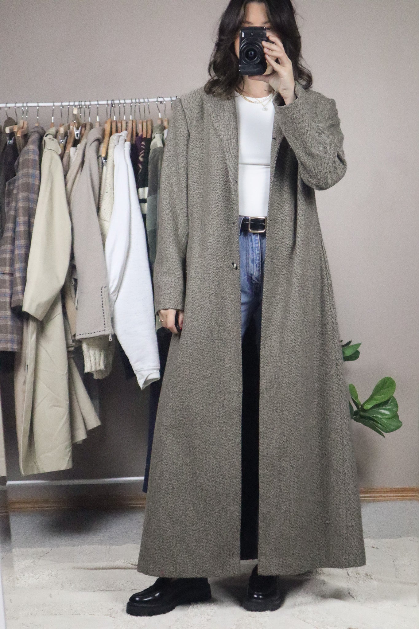 Made in Canada x Vintage x Wool Blend Herringbone Coat (4/6)