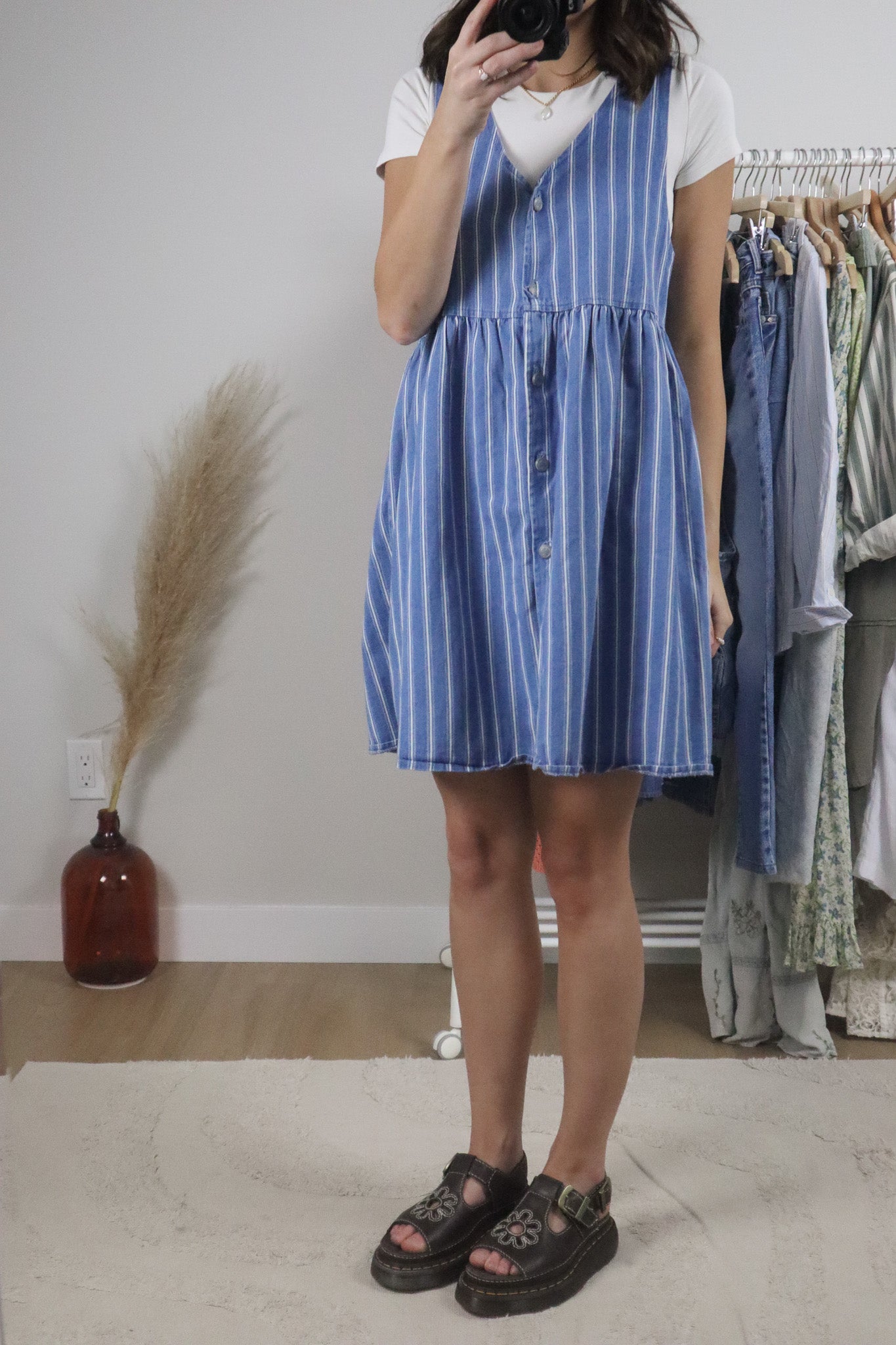 Made in Canada x Vintage x Striped Denim Dress (M)