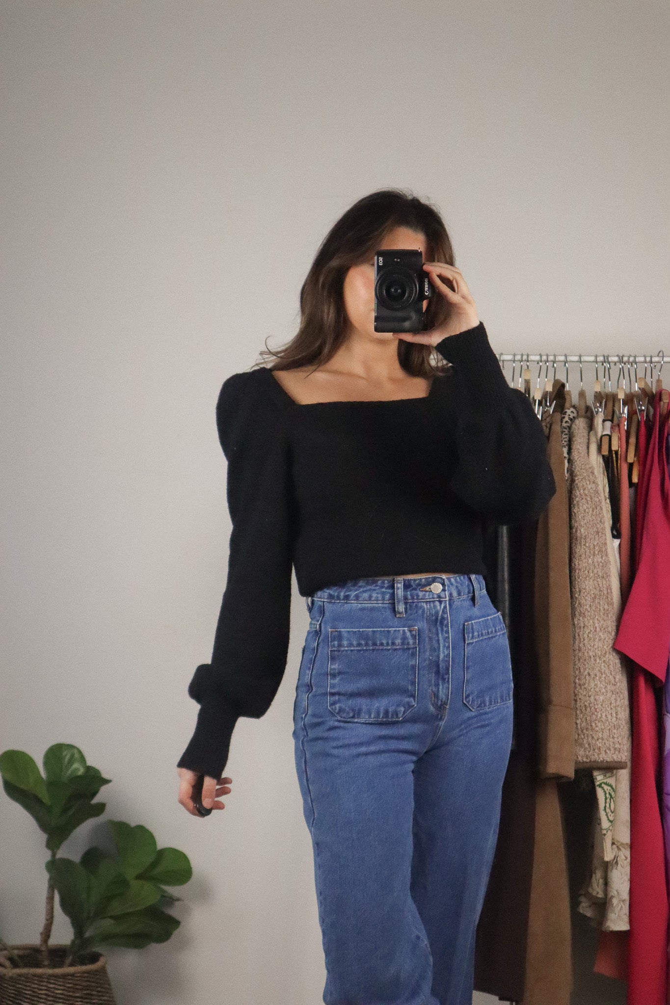 Modern x Puff-Sleeve Sweater (S)