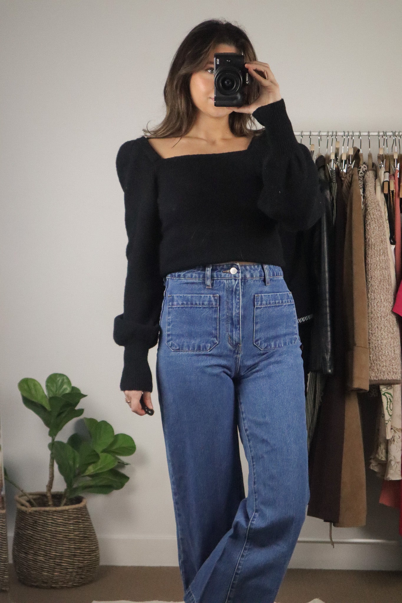 Modern x Puff-Sleeve Sweater (S)