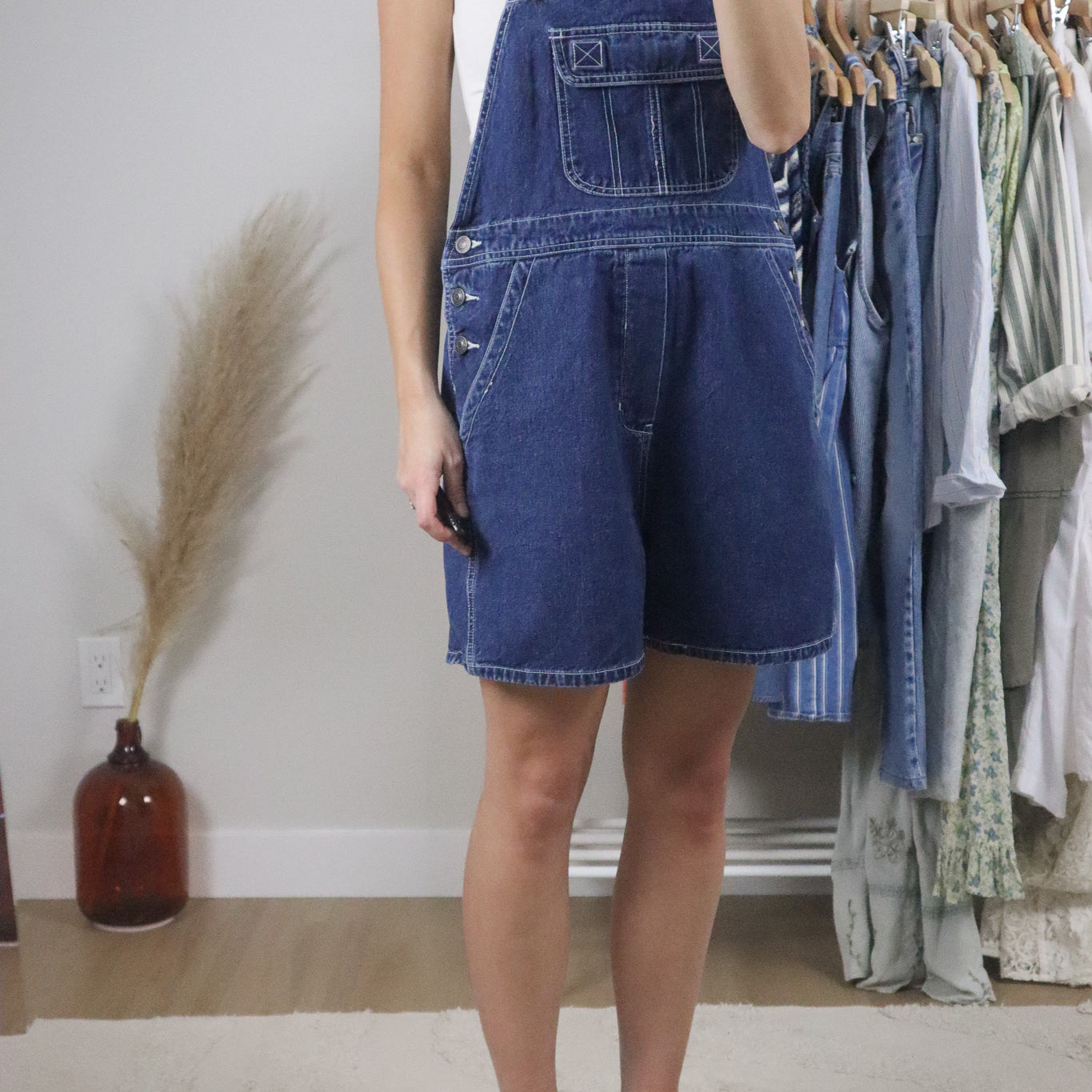 Vintage x Denim Shortalls (M-L)