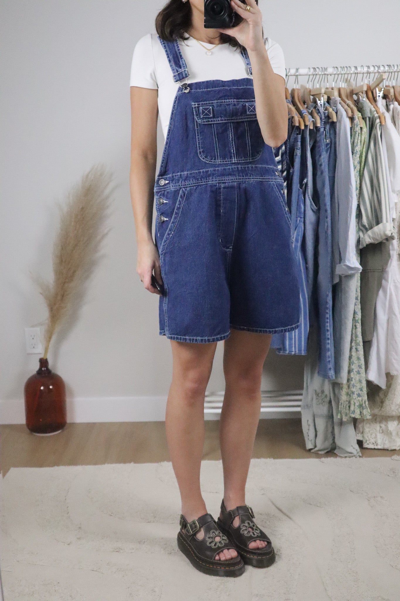 Vintage x Denim Shortalls (M-L)