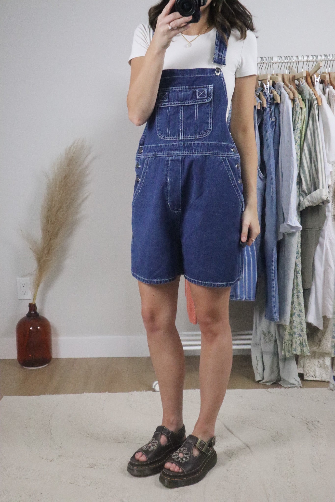Vintage x Denim Shortalls (M-L)