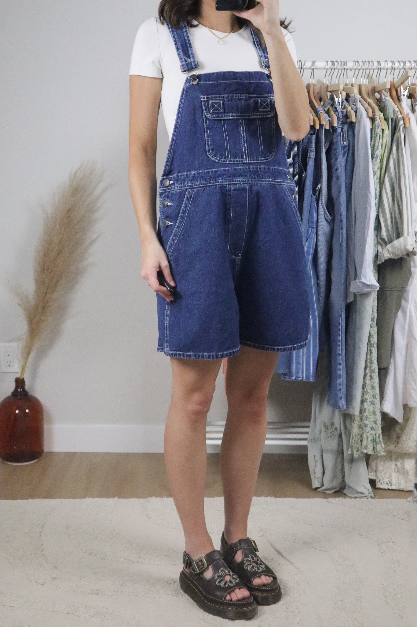 Vintage x Denim Shortalls (M-L)