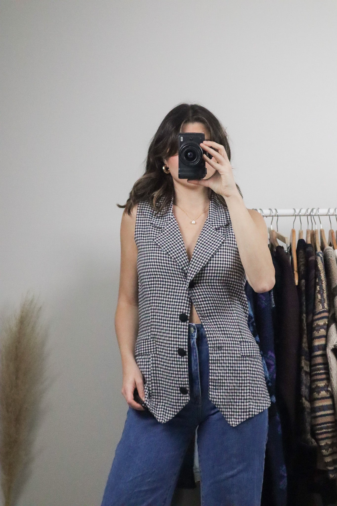 Made in USA x Vintage x Gingham Vest (S)