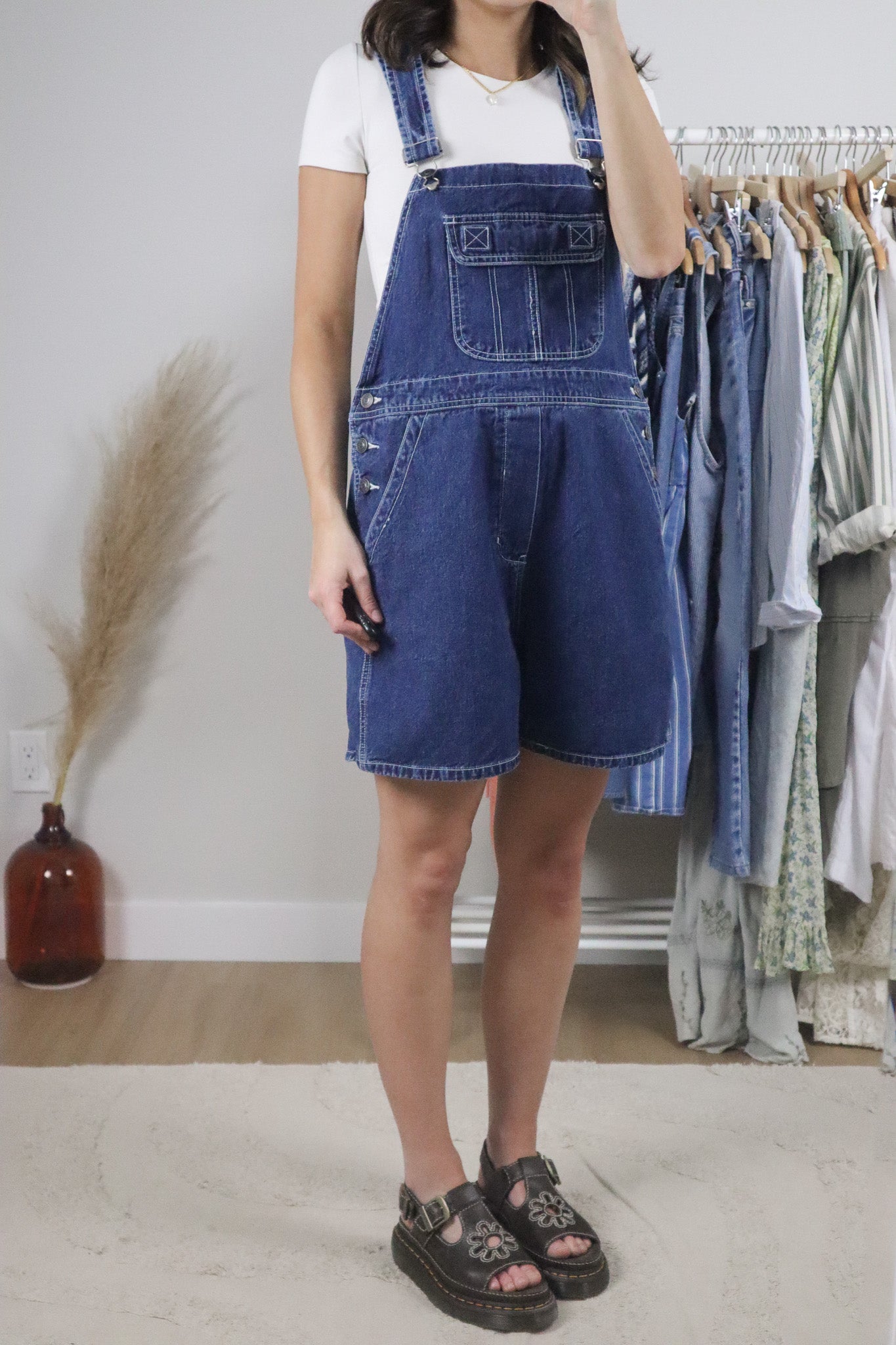 Vintage x Denim Shortalls (M-L)