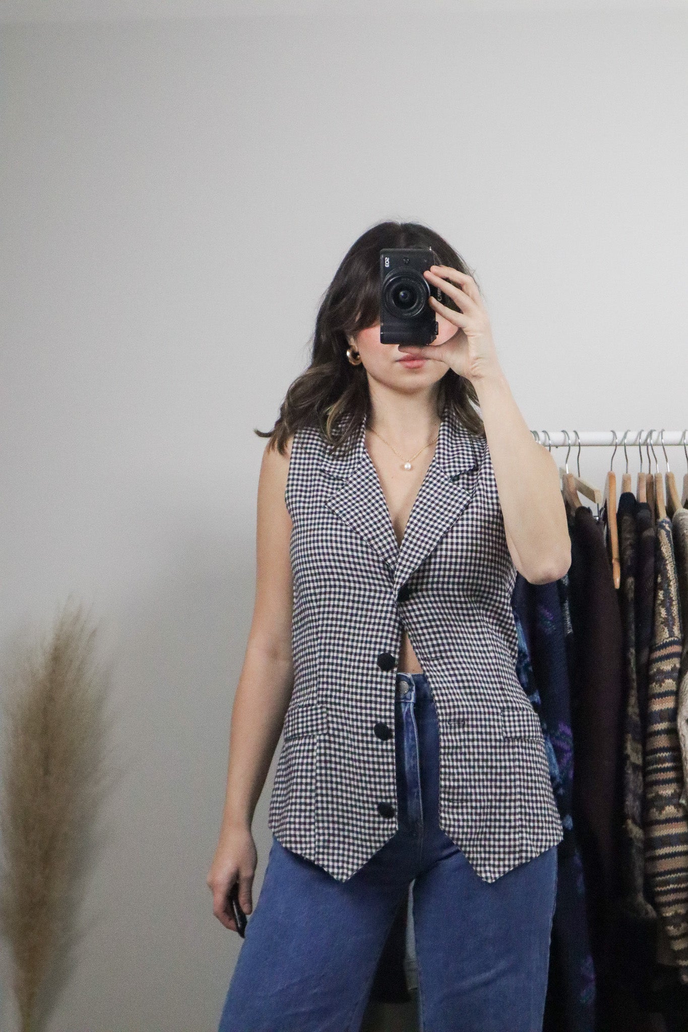 Made in USA x Vintage x Gingham Vest (S)