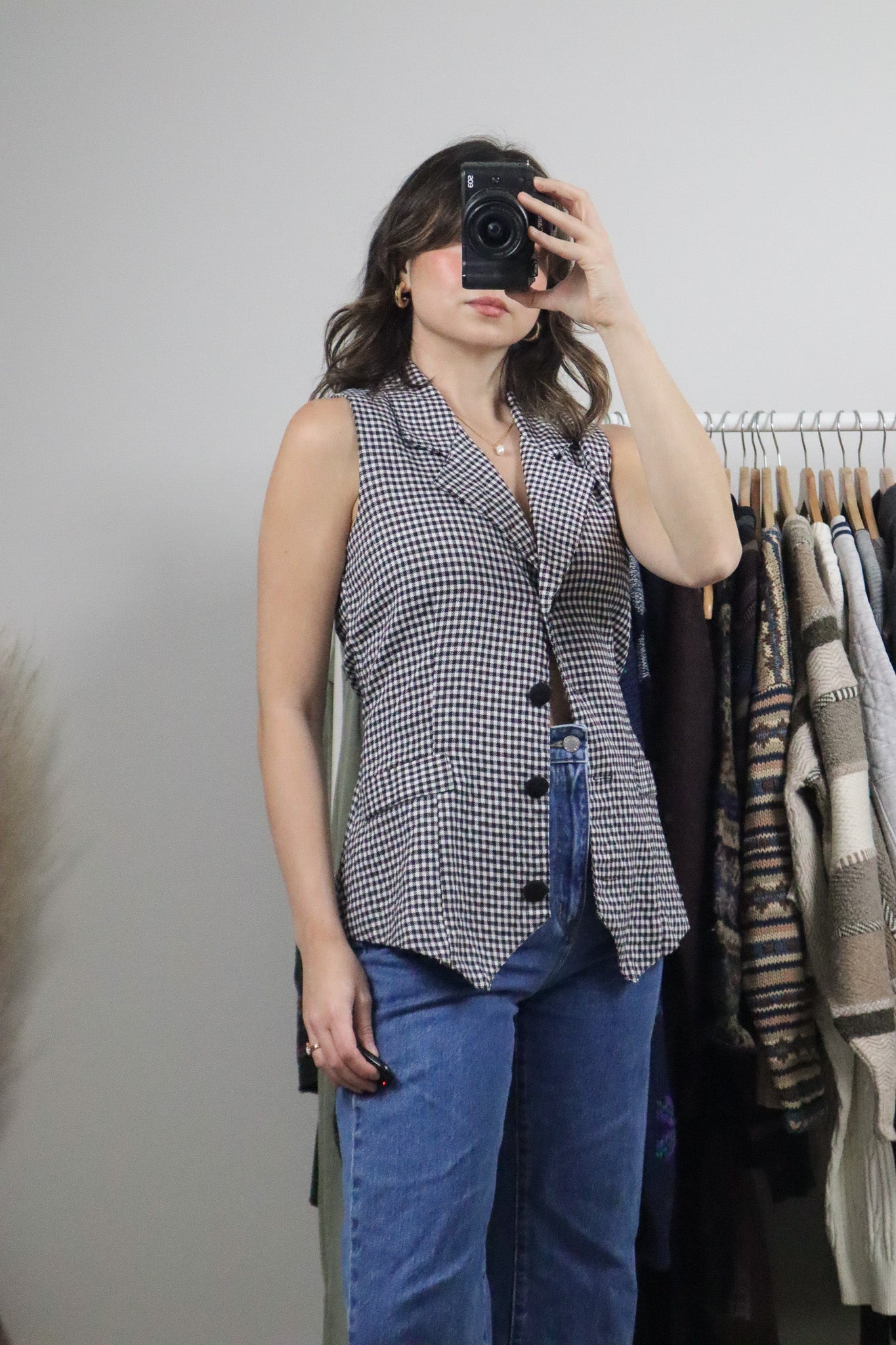 Made in USA x Vintage x Gingham Vest (S)