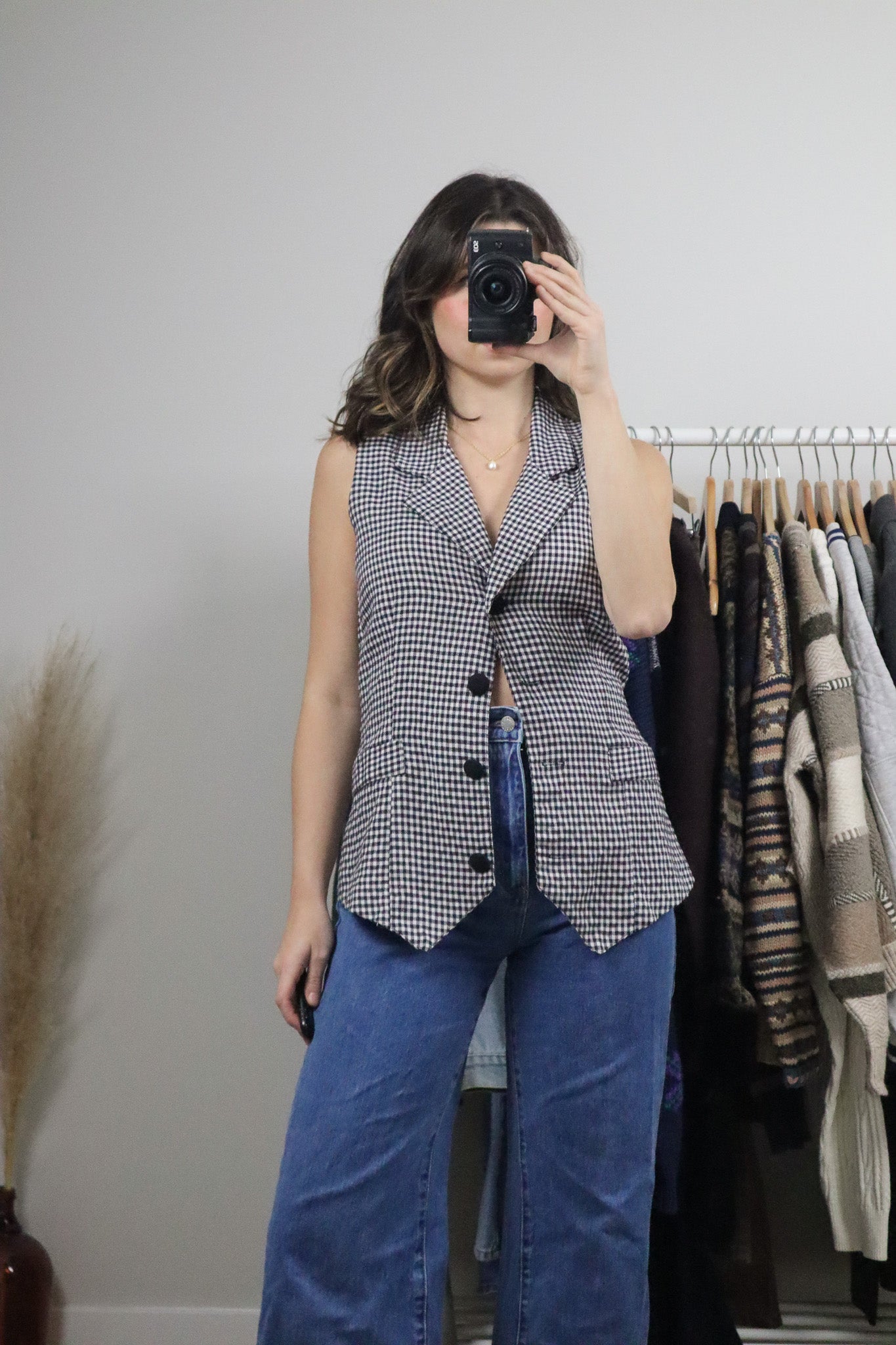 Made in USA x Vintage x Gingham Vest (S)