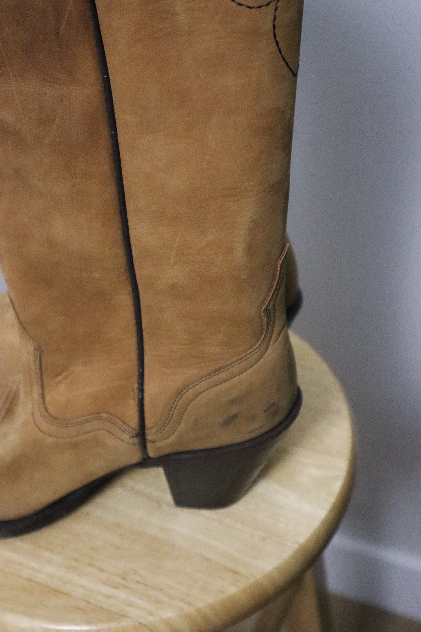 Vintage x Suede Knee High Cowboy Boots (7)