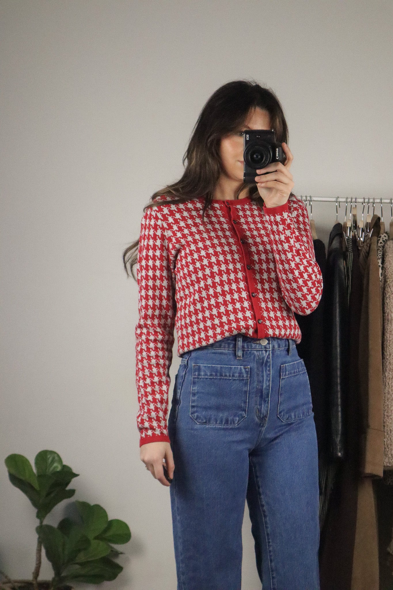 Vintage x Houndstooth Cardigan (S/M)