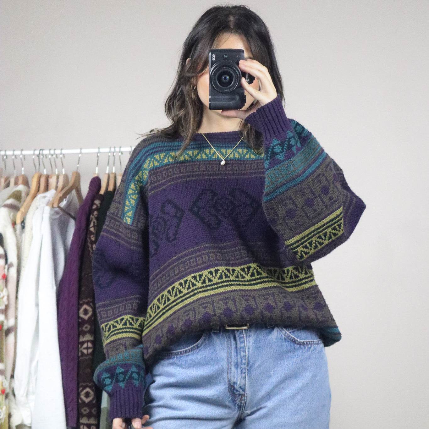 Made in Korea x Vintage x Pattered Knit (L/XL)