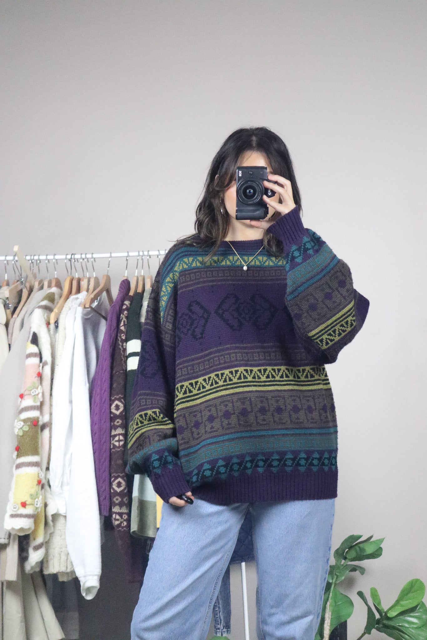 Made in Korea x Vintage x Pattered Knit (L/XL)