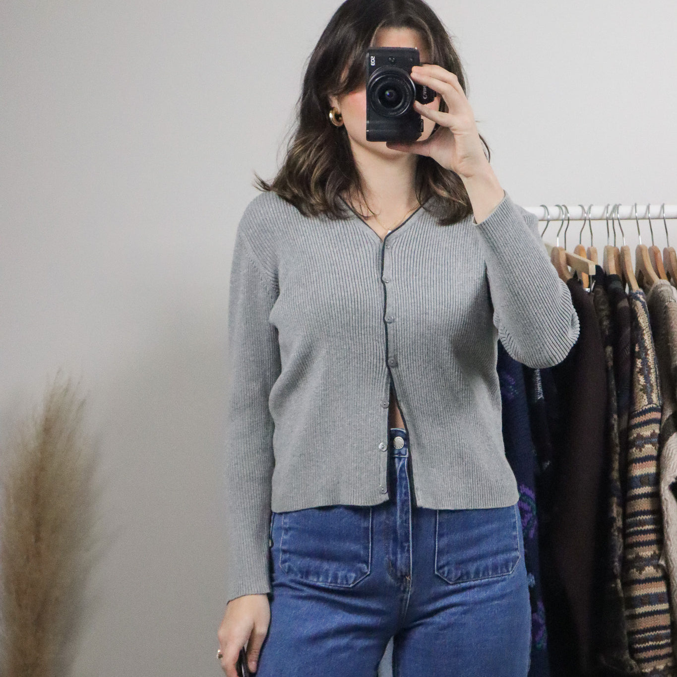 Vintage x Cotton Knit Cardigan (S)