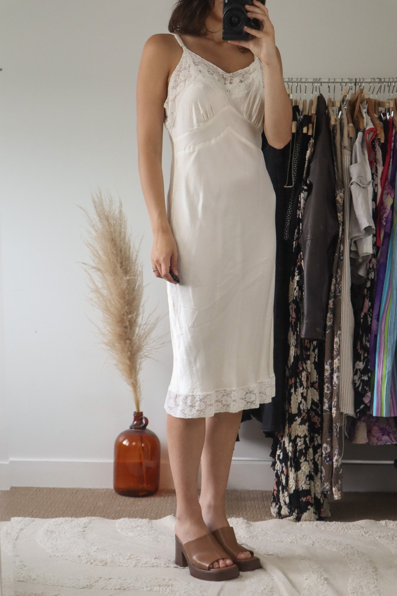 Vintage x Silk Slip Dress (M)