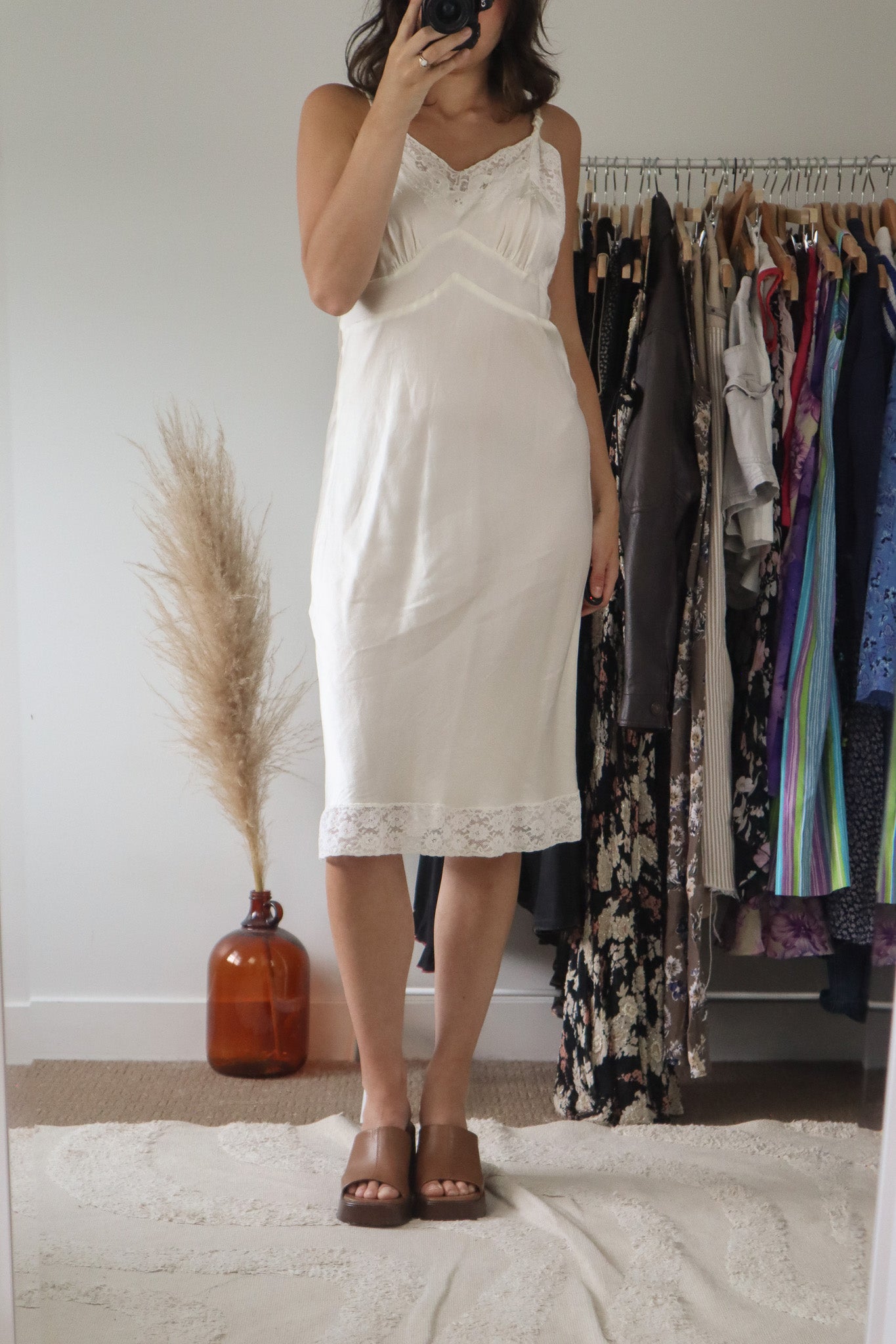 Vintage x Silk Slip Dress (M)