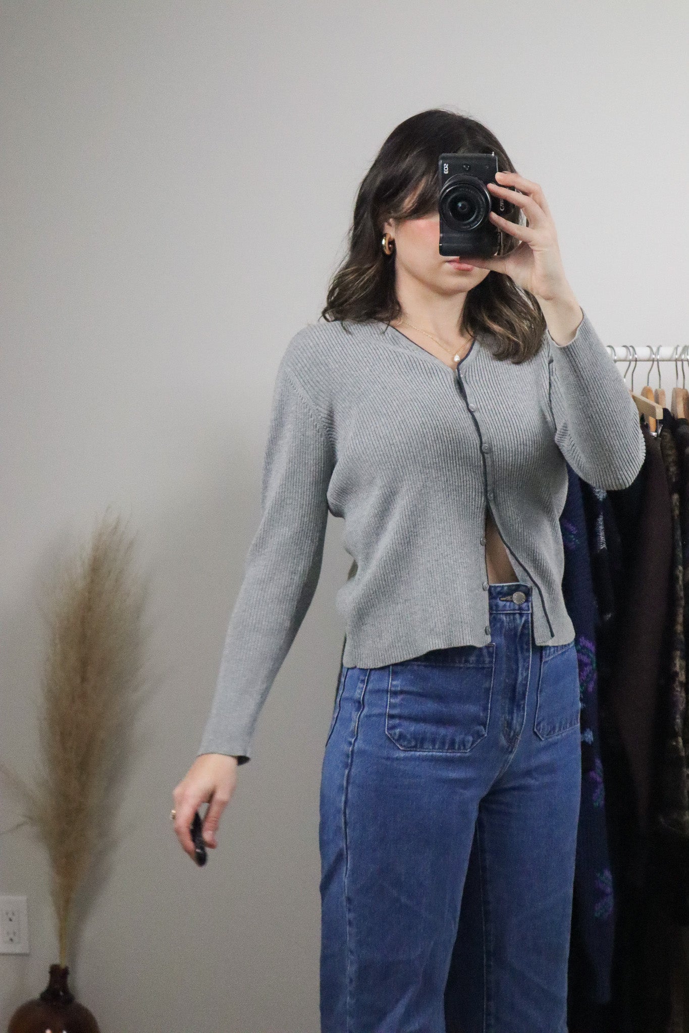 Vintage x Cotton Knit Cardigan (S)