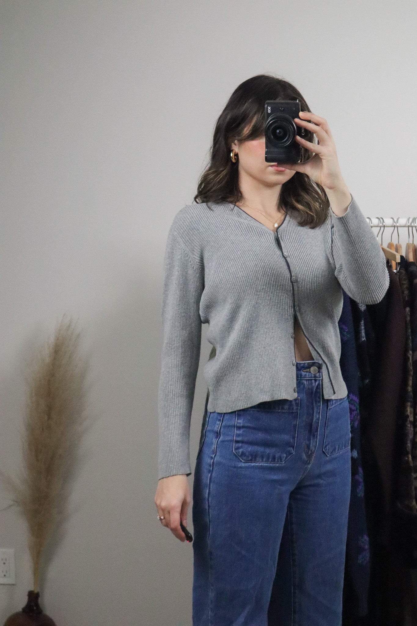 Vintage x Cotton Knit Cardigan (S)