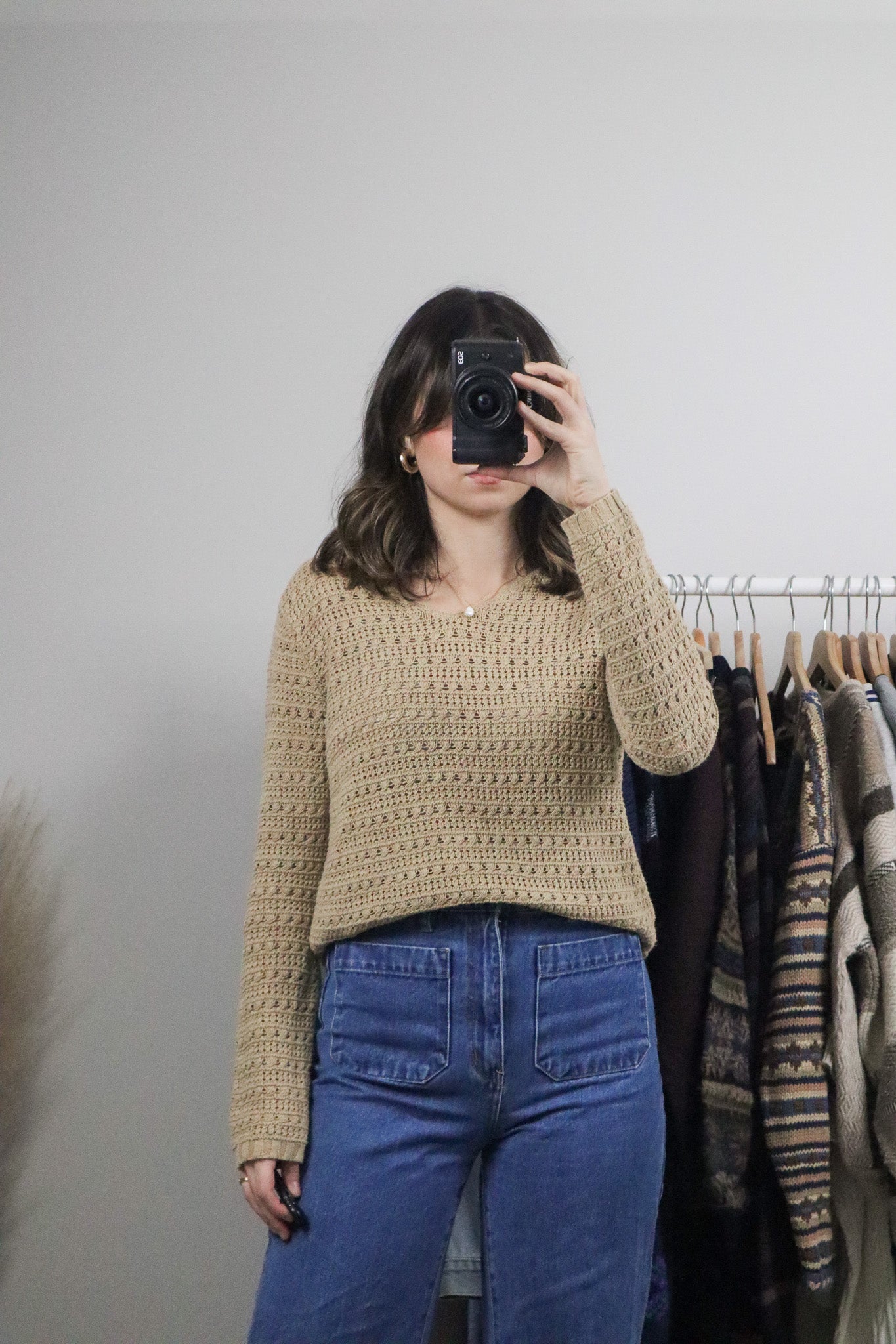 Vintage x Linen & Cotton Crochet Long-Sleeve (S)