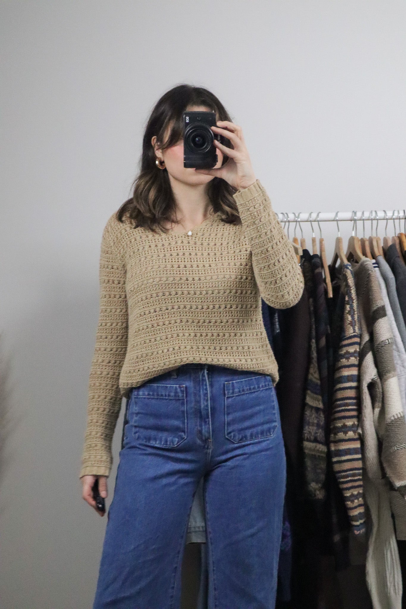 Vintage x Linen & Cotton Crochet Long-Sleeve (S)