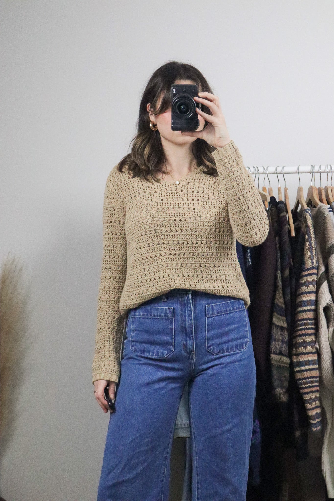Vintage x Linen & Cotton Crochet Long-Sleeve (S)