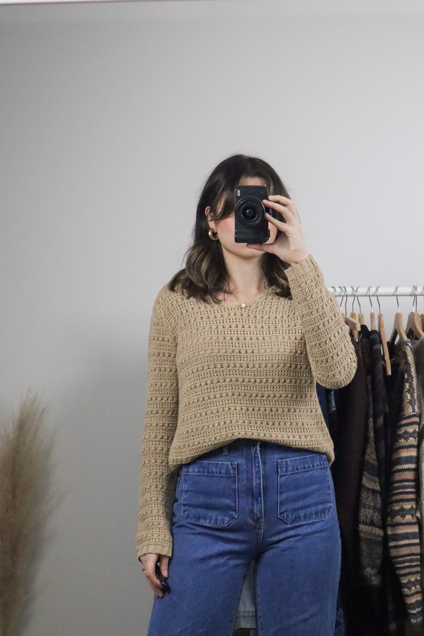 Vintage x Linen & Cotton Crochet Long-Sleeve (S)