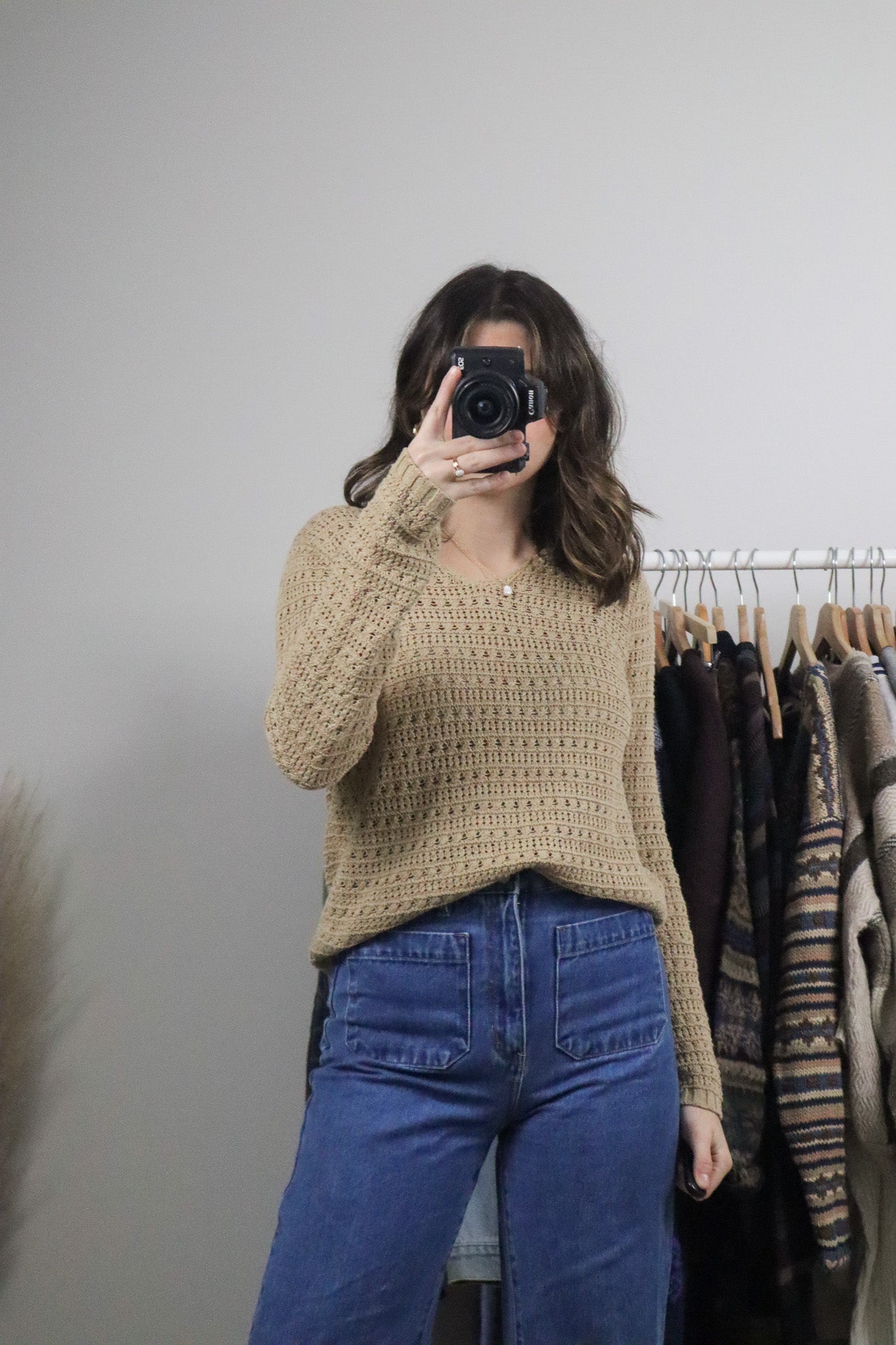 Vintage x Linen & Cotton Crochet Long-Sleeve (S)