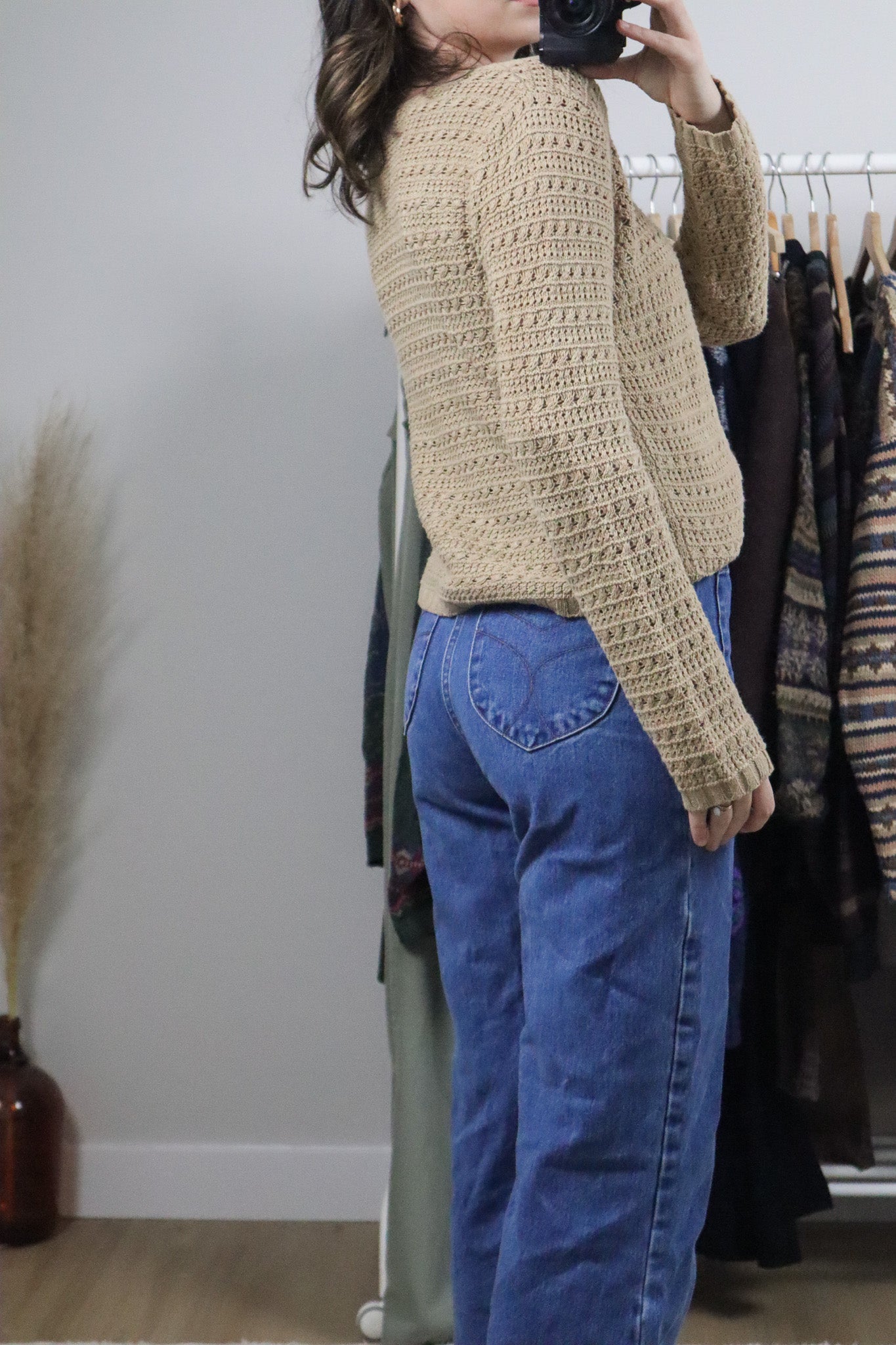 Vintage x Linen & Cotton Crochet Long-Sleeve (S)