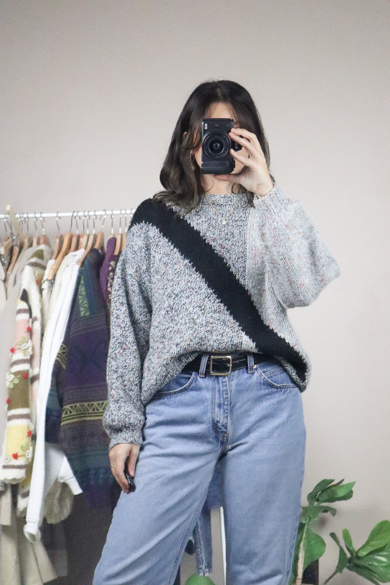 Vintage x Handknit Pattered Sweater (M)